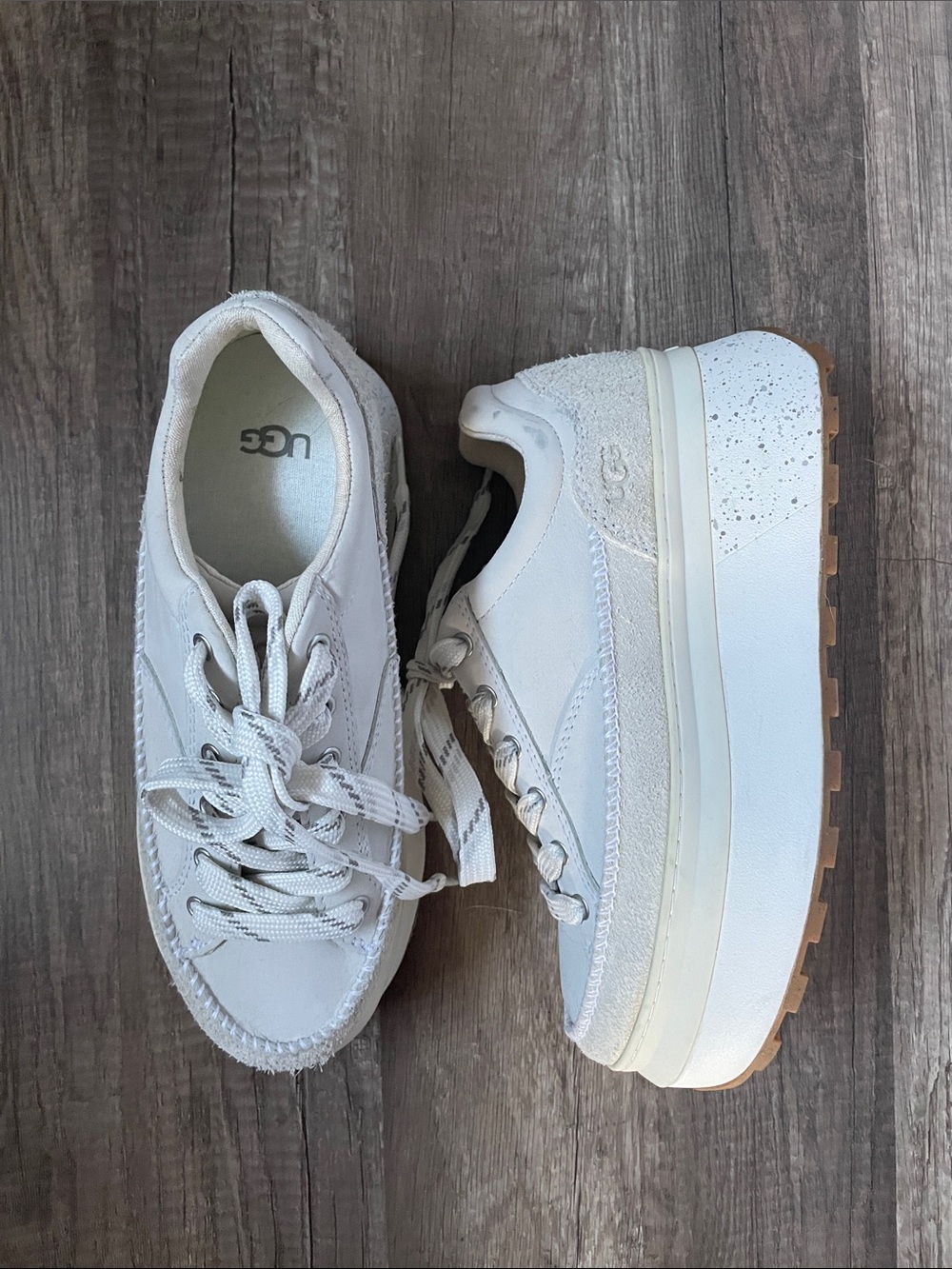 UGG Women's Cream Platform Lace-Up Sneakers